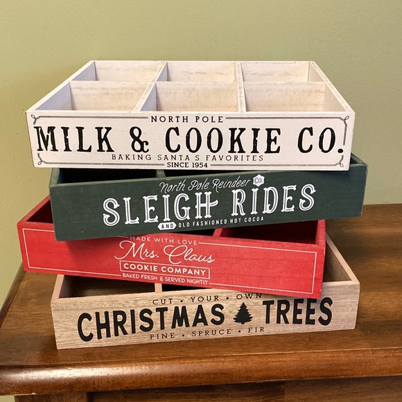 Target Other - TARGET 2021 WOODEN CHRISTMAS DIVIDED COOKIE/DECORATIONS BOXES/TRAYS